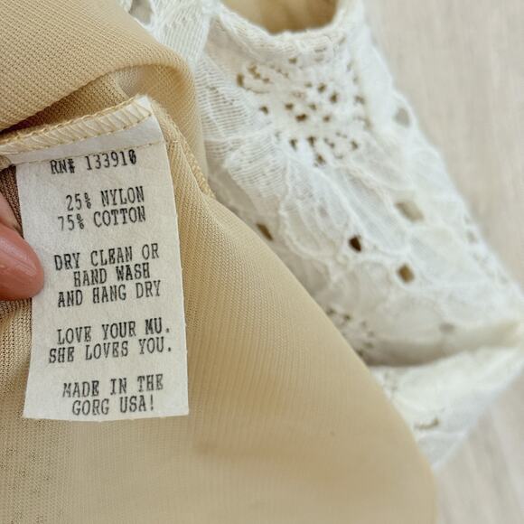 Show Me Your Mumu Dress Large Off The Shoulder Lace Beach Lined Mini Ivory USA - Picture 10 of 13